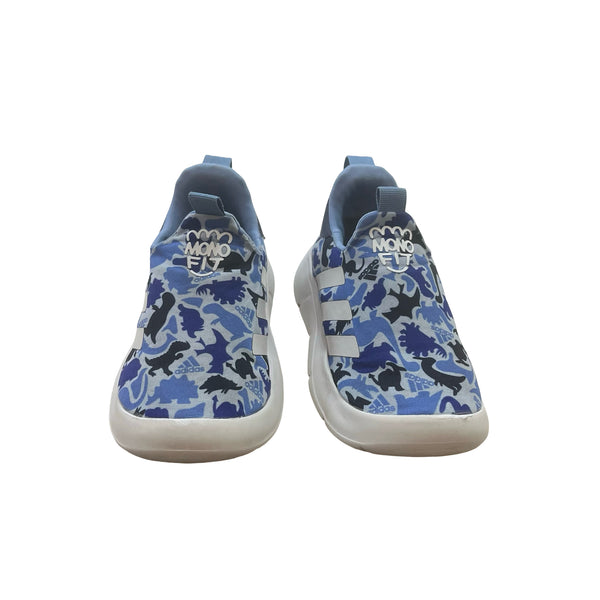 Adidas Mono Fit Blue Dino Camouflage Sneakers - Size 8.5K
