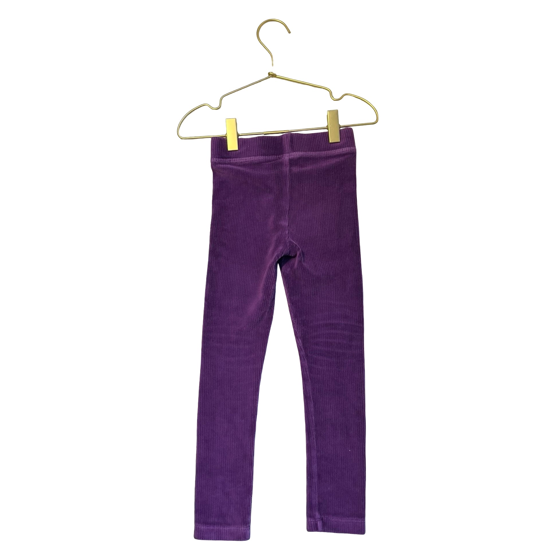 Crewcuts Purple Ribbed Velour Leggings - Size 5