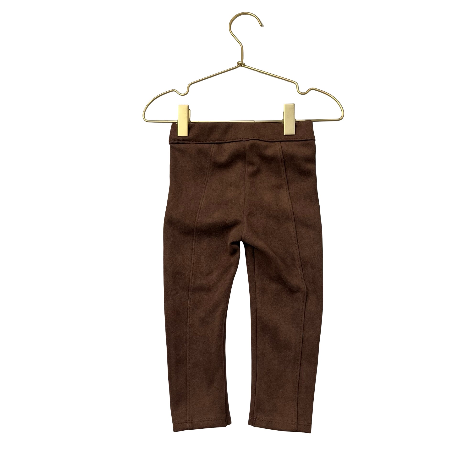Janie and Jack Brown Faux Suede Gold Zipper Pants - Size 18-24 Mo
