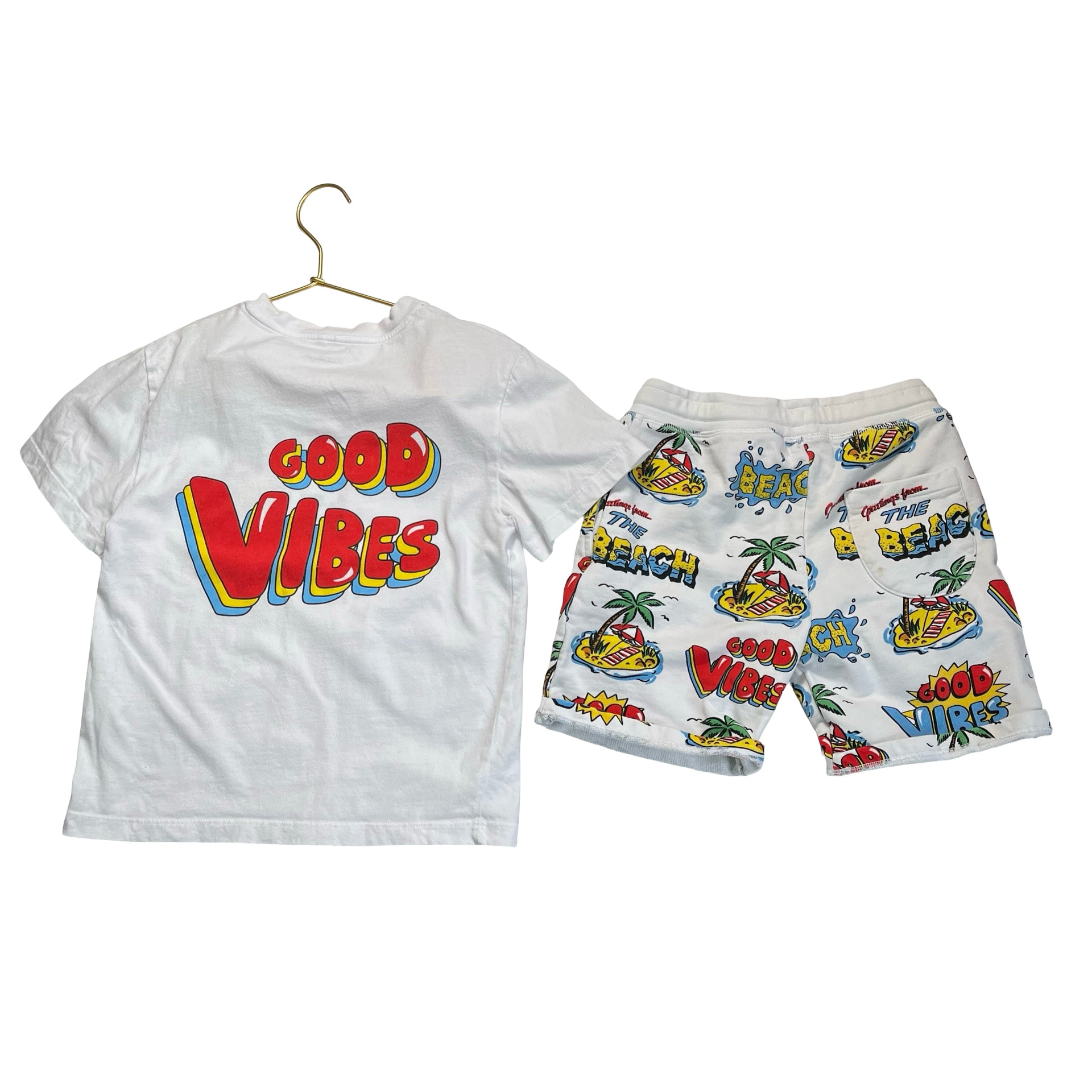 Stella McCartney Kids White 'Summer Vibes' Tee & Shorts Set - Size 6