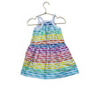 Primary White & Rainbow Striped Dress - Size 3