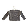 Vignette Gray Ribbed Velour Ruffle Top - Size 4Y
