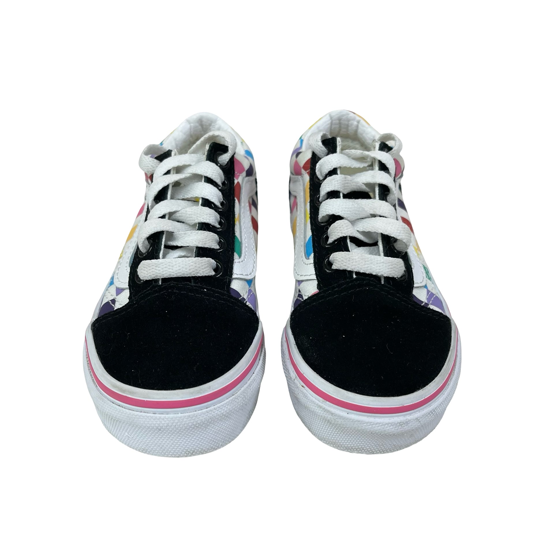 Vans Black & Rainbow Check Sneakers - Size 10.5