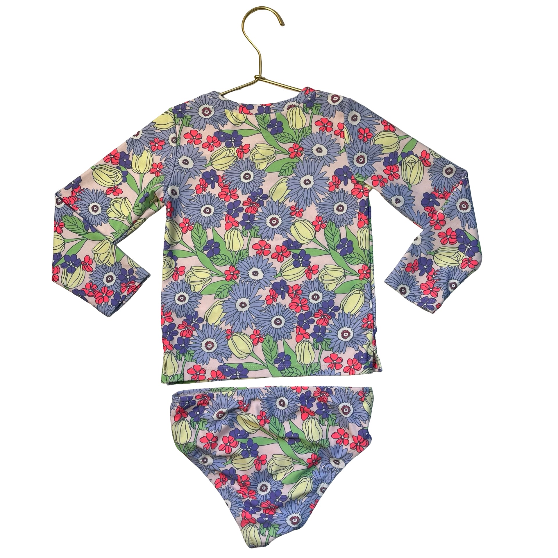 Baby Gap Flower Prink Rash Guard 2 Piece Swim Suit - Size 4