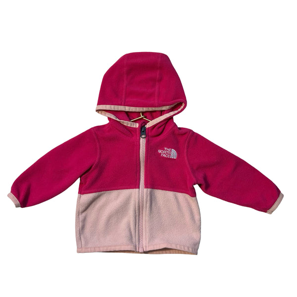North Face Pink Fleece Hooded Jacket - Size 3-6 Mo