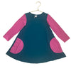 Hanna Andersson Teal & Pink Colorblock Dress - Size 4