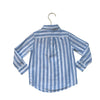 Janie and Jack Blue & White Striped Linen-Cotton Button Down Shirt - Size 2T