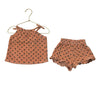 Zara Terra Cotta & Black Flower Print Terry Tank Top & Shorts Set - 12-18 Mo