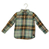 Janie and Jack Green, Orange, Ivory Plaid Button Down Shirt - Size 2T