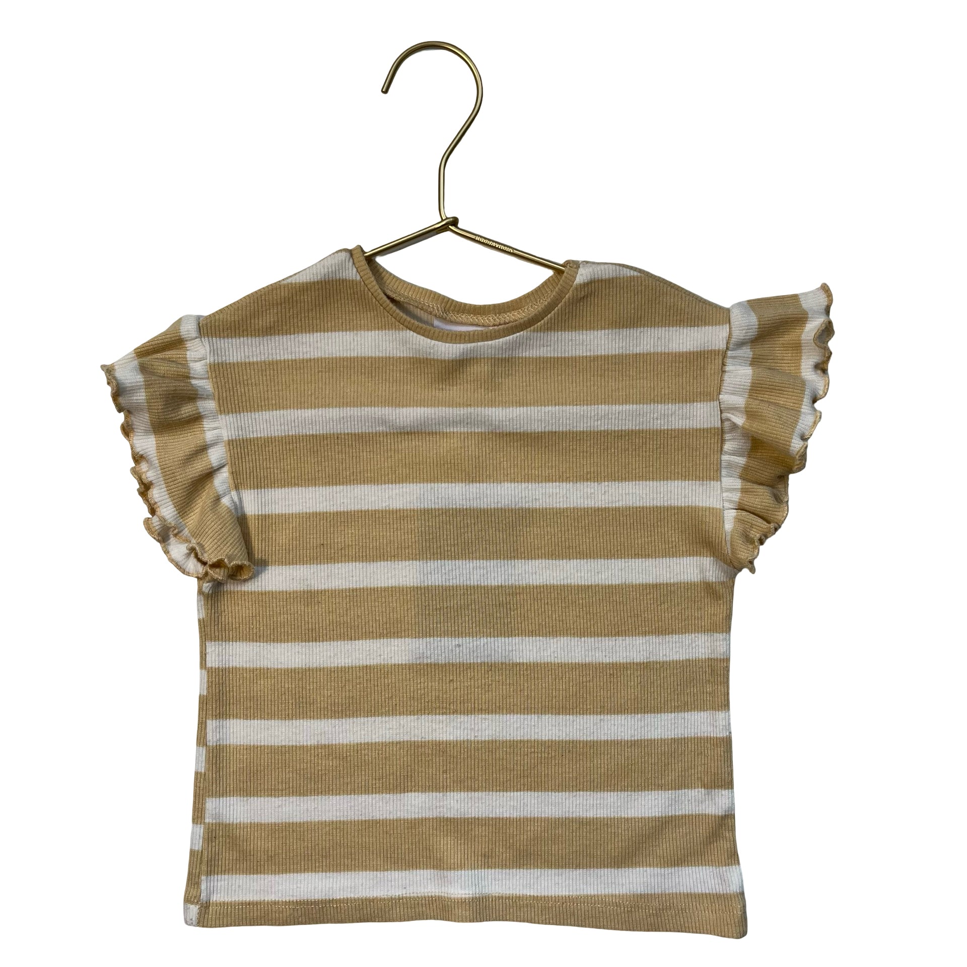 Zara Yellow & White Striped Ribbed Shirt - Size 18-24 Mo