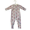 Monica + Andy Ivory & Red Candy Cane Print One-Piece - Size 3-6 Mo