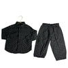 Zara Black & Ivory Windowpane Button Down & Pant Set - Size 3