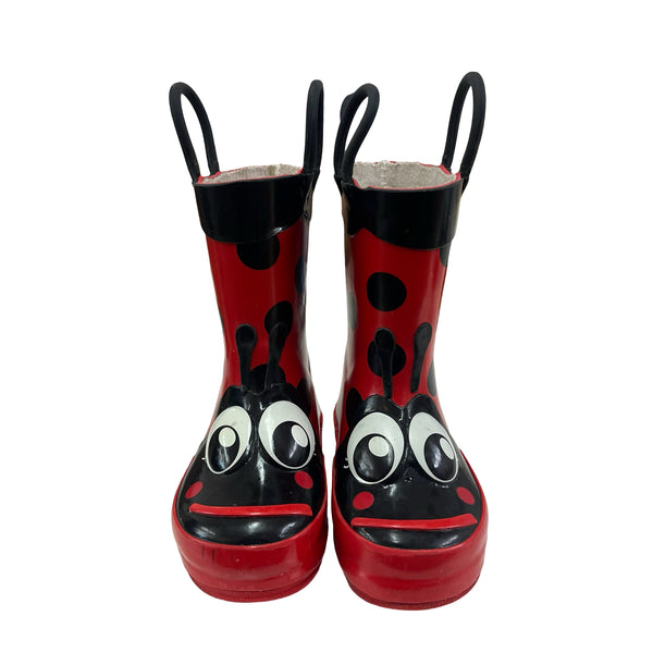 Western Chief Red & Black Lady Bug Rain Boots - Size 5