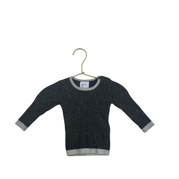 7 A.M. Enfant Dark Gray Ribbed Light Sweater - Size 3-6 Mo