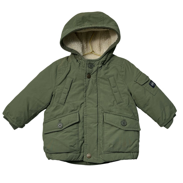 Baby Gap Olive Green Hooded Jacket - Size 6-12 Mo
