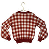 Miles The Label Burnt Orange Check Cotton Sweater - Size 3-4Y