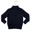 Polo Ralph Lauren Navy Cotton Cable-Knit Quarter-Zip Sweater - Size 3