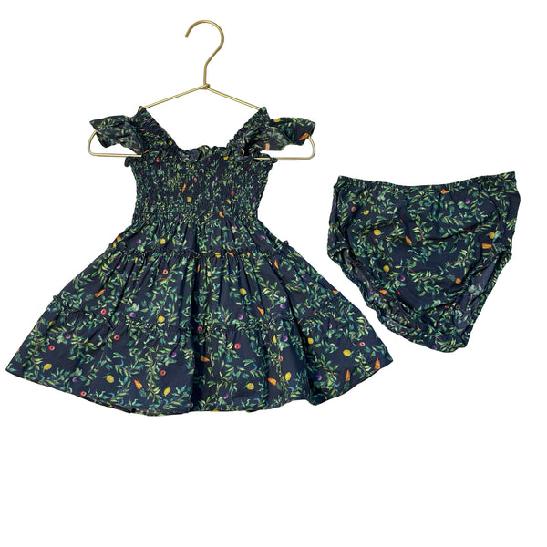 Hill House Navy Floral Dress & Bloomers - Size 2Y