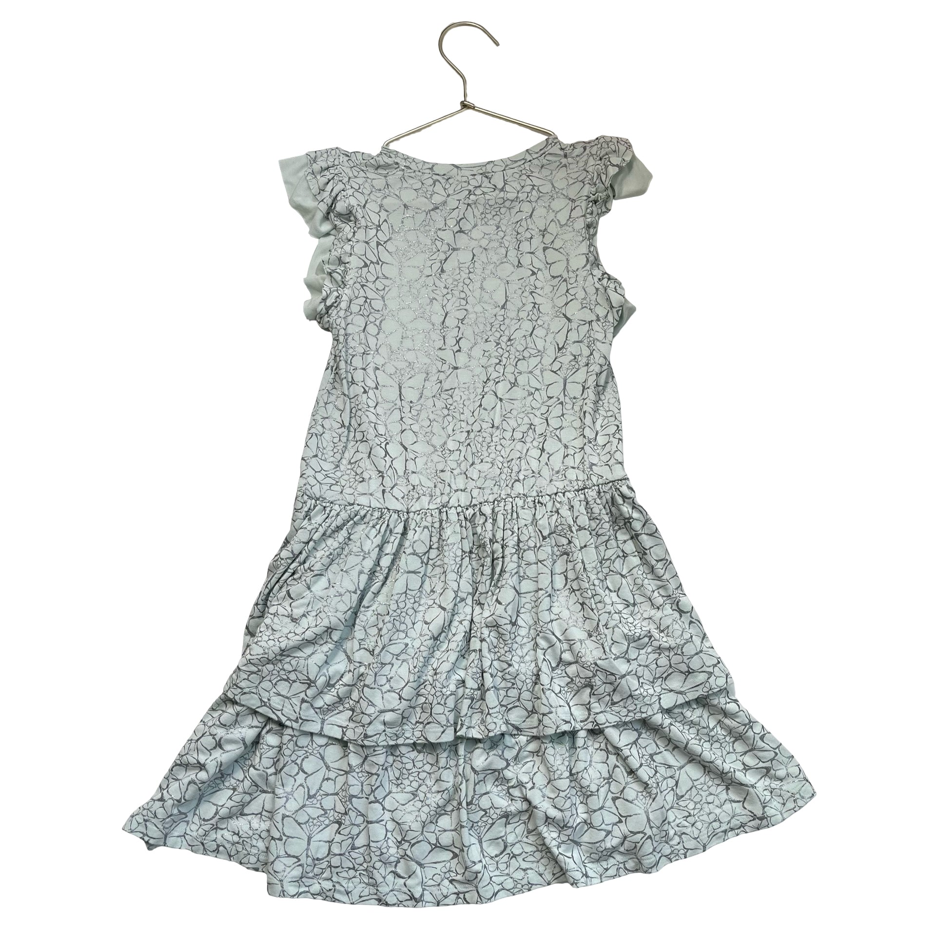 Imoga Light Green & Metallic Butterfly Print Dress - Size 7