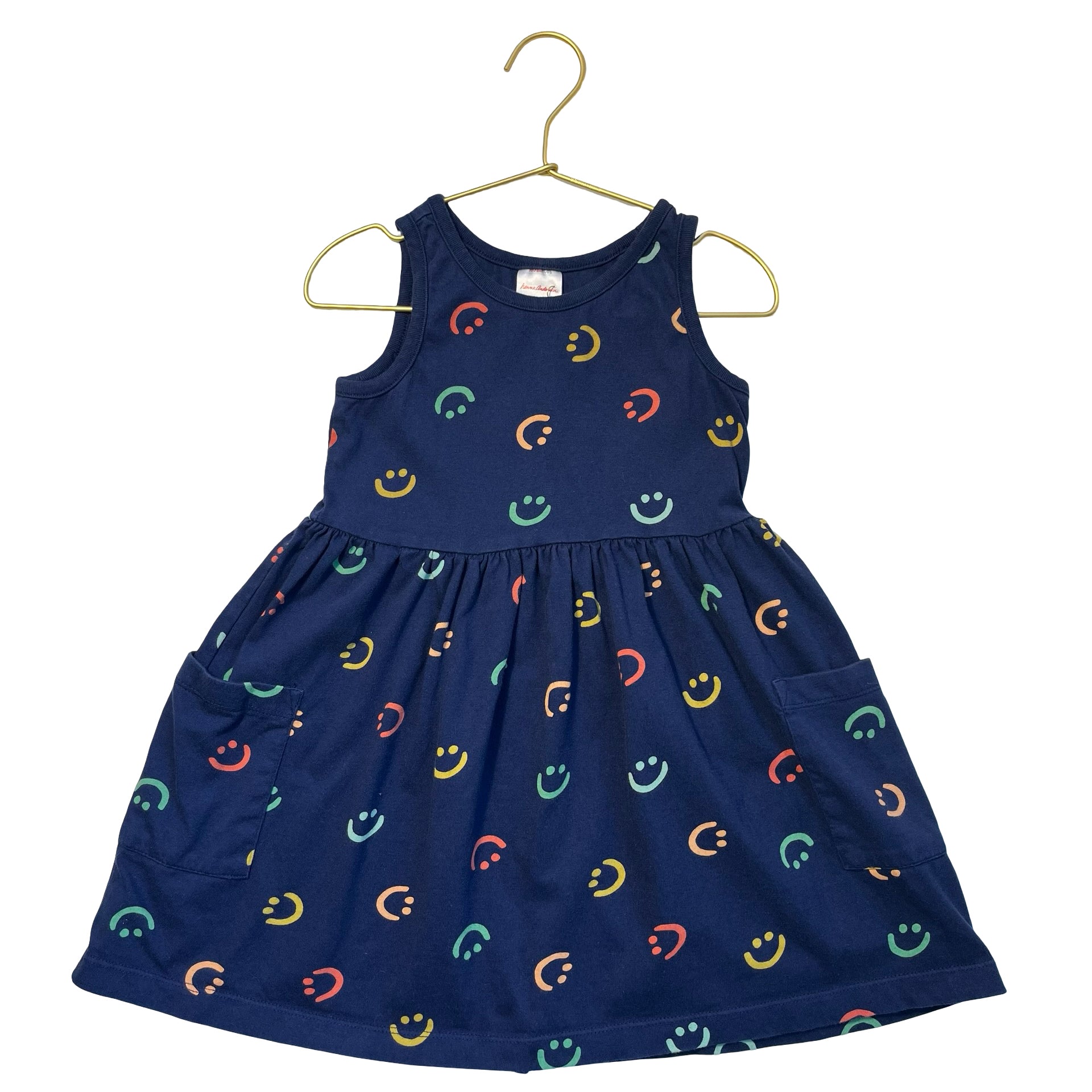 Hanna Andersson Navy Smiley Print Dress - Size 5
