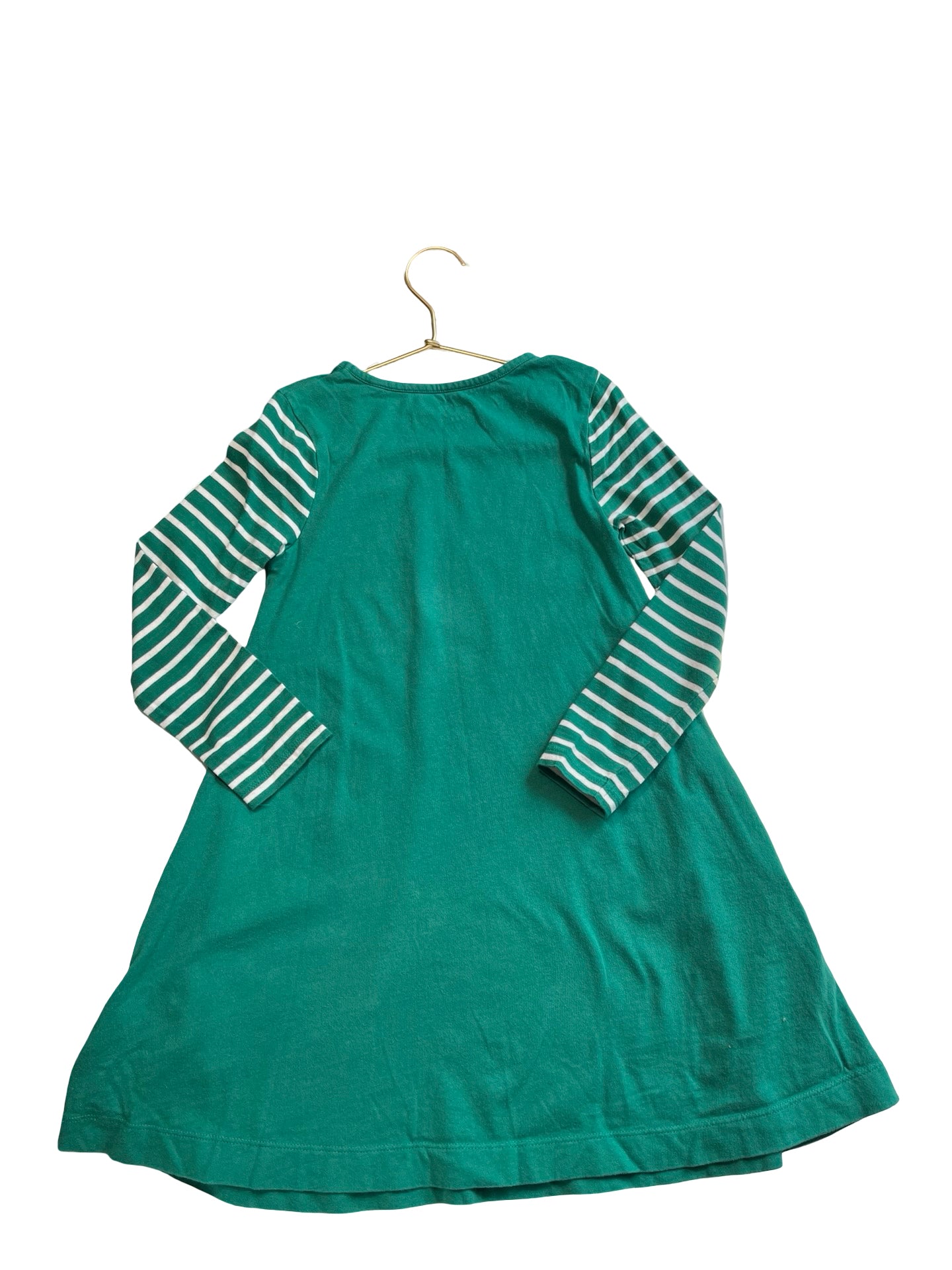 Mini Boden Green Applique Red Panda Dress - Size 6-7Y