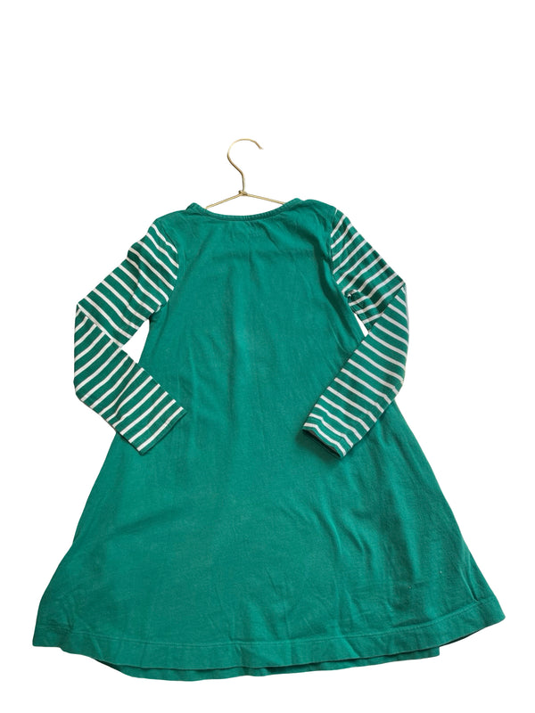 Mini Boden Green Applique Red Panda Dress - Size 6-7Y
