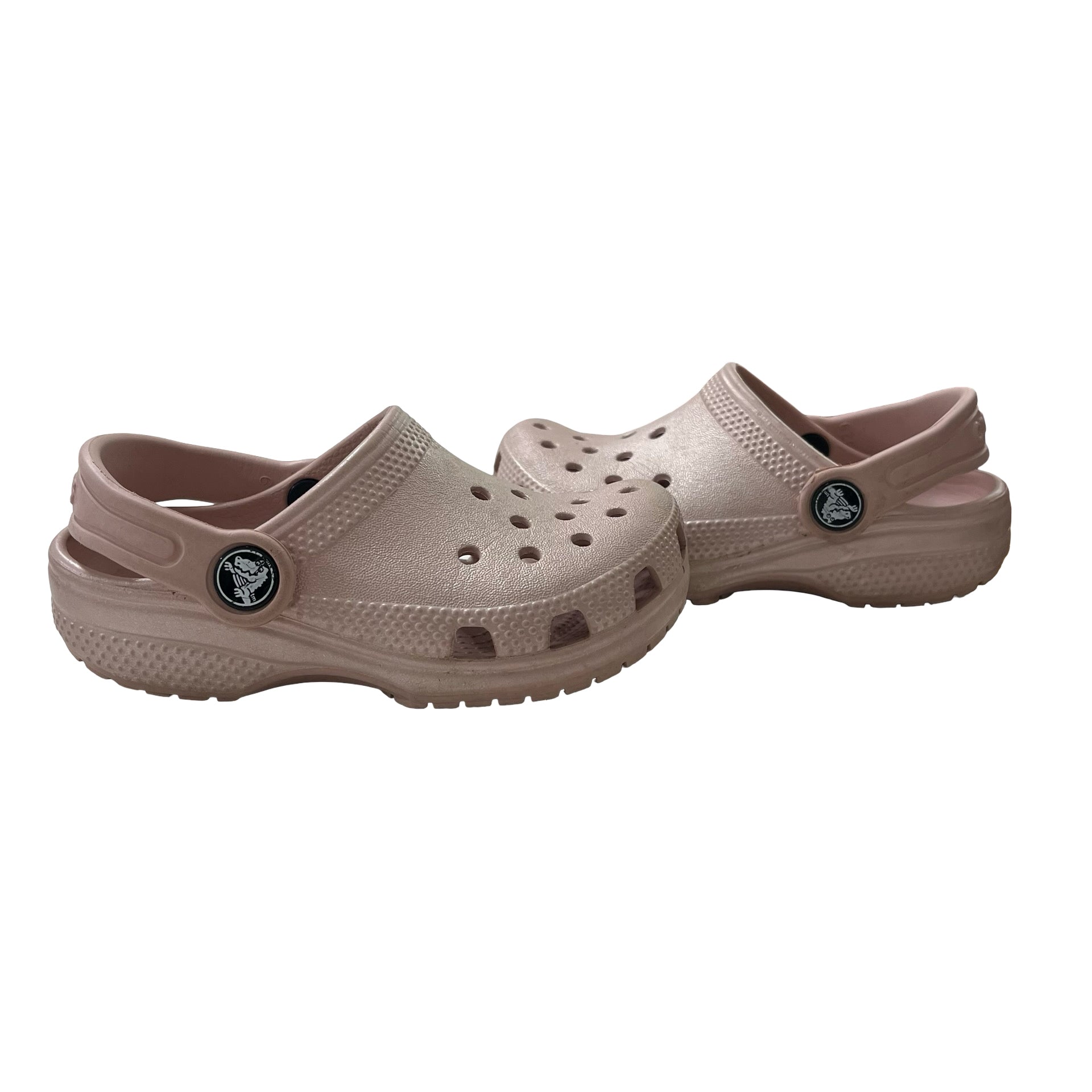 Crocs Dusty Pink Metallic Shoes - Size C9