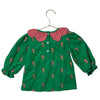 Stitchy Fish Green Corduroy Embroidered Candy Cane Dress - Size 12 Mo