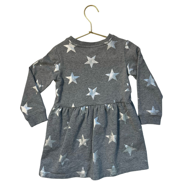Primary Gray & Silver Foil Star Dress - Size 3