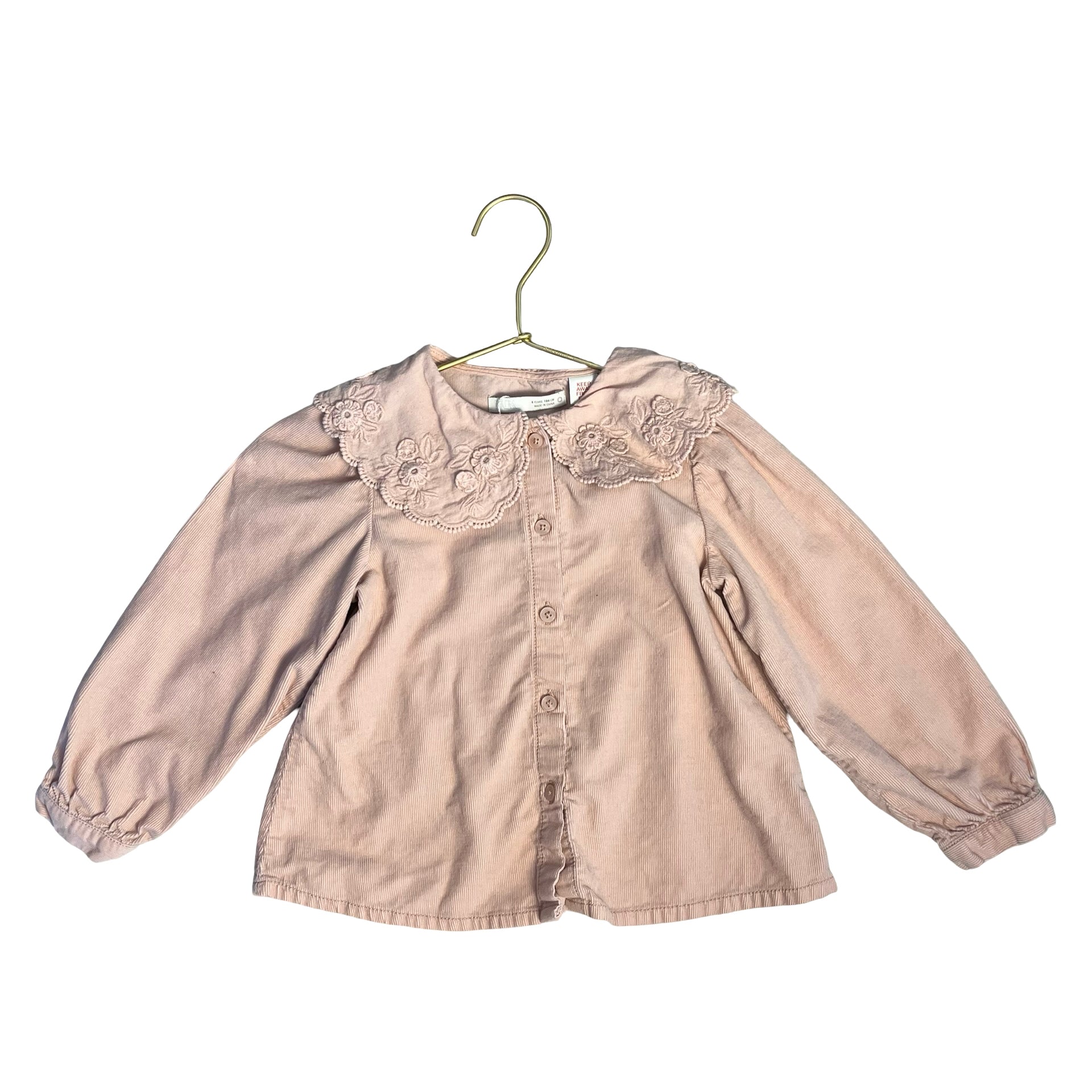 Zara Pink Corduroy Blouse - Size 4
