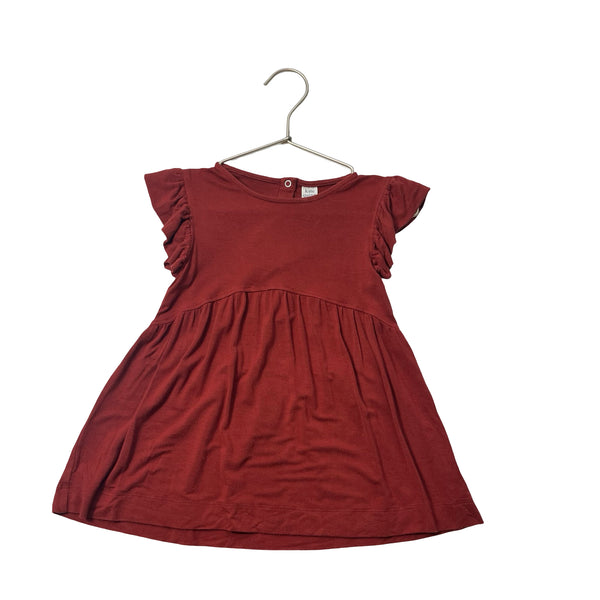 Kate Quinn Deep Red Sleeveless Ruffle Shirt - Size 4