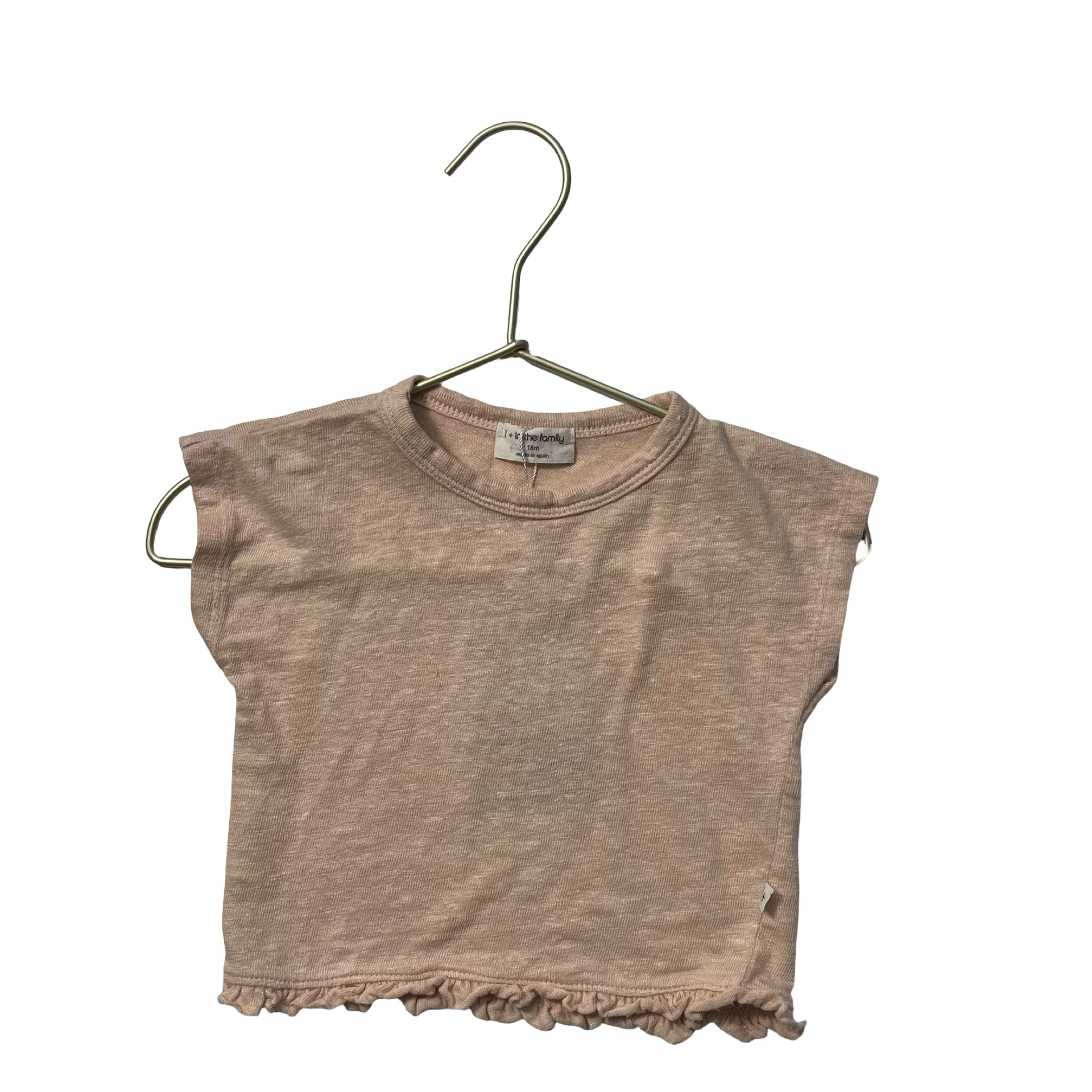 1 + in the family Peach Linen-Blend Tee - Size 18 Mo