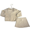 Zara Tan Flower Cardigan Sweater (Size 3) and Knit Skirt Set - Size 2-3