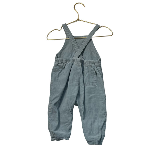 Zara Jersey-Lined Light Green Corduroy Overalls - Size 6-9 Mo
