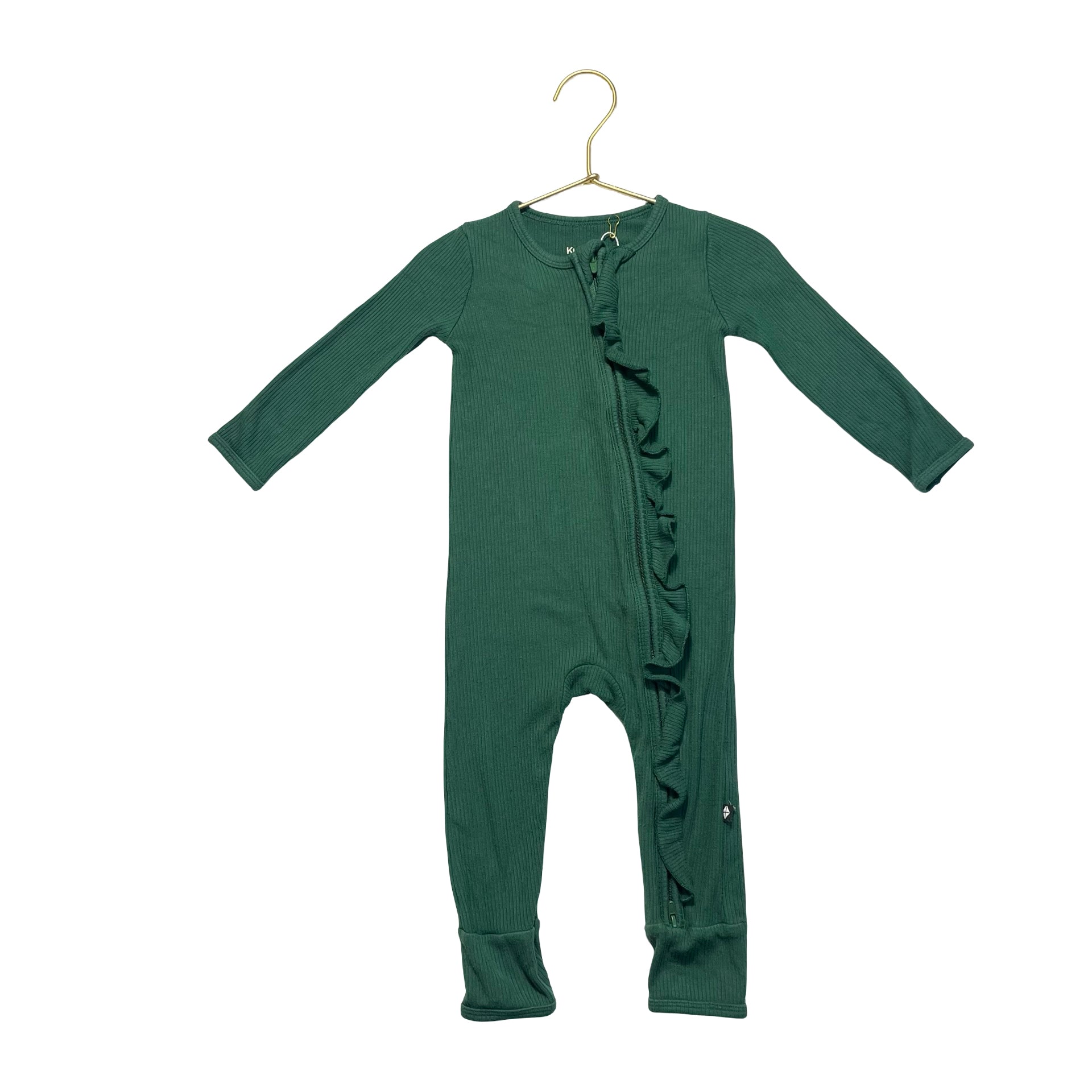 Kyte Green Ribbed One-Piece PJs - Size 18-24 Mo