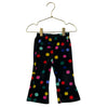 Hanna Andersson Black & Colorful Polka Dot Velour Flare Pants - Size 2T
