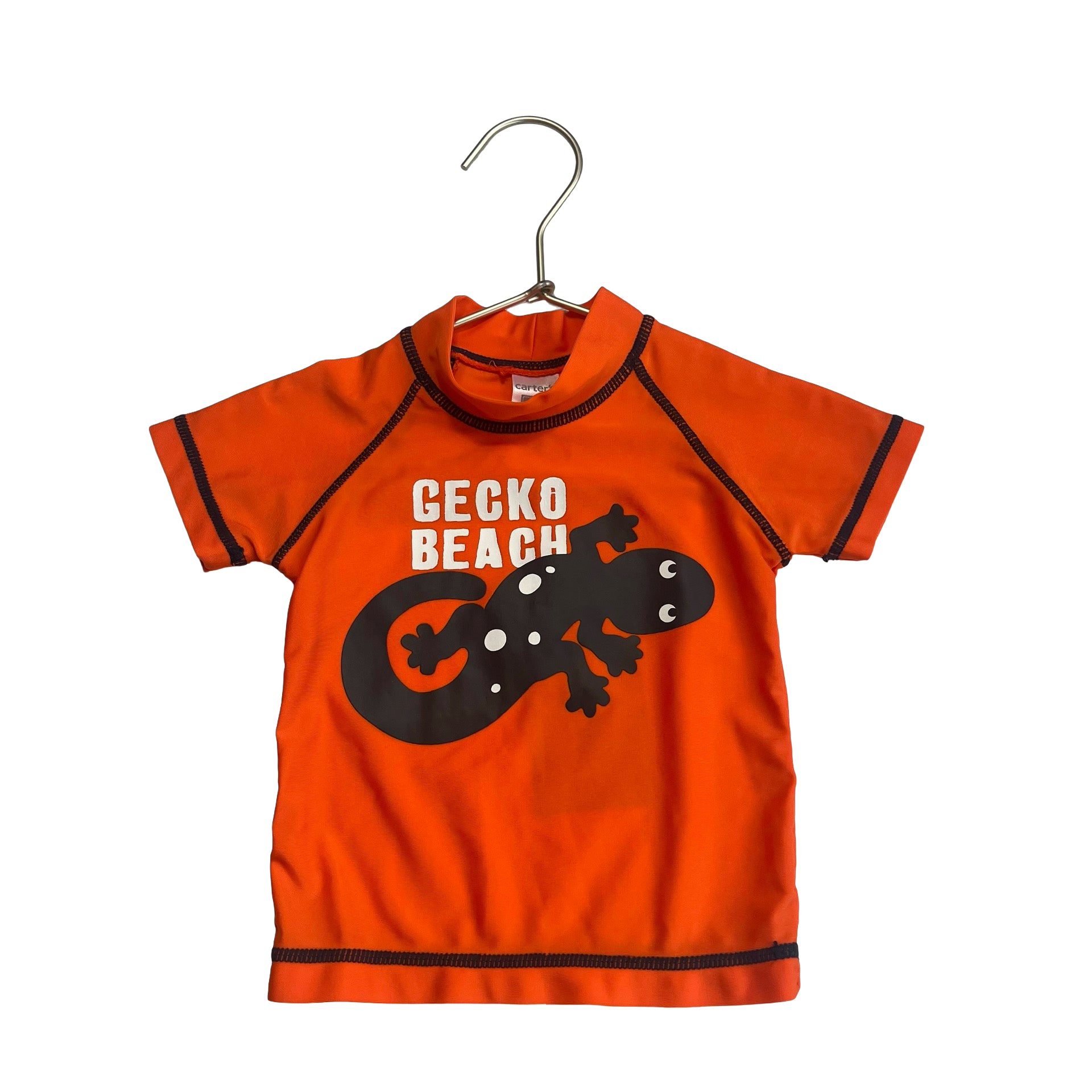 Carter's Neon Orange 'Gecko Beach' Rash Guard - Size 12 Mo