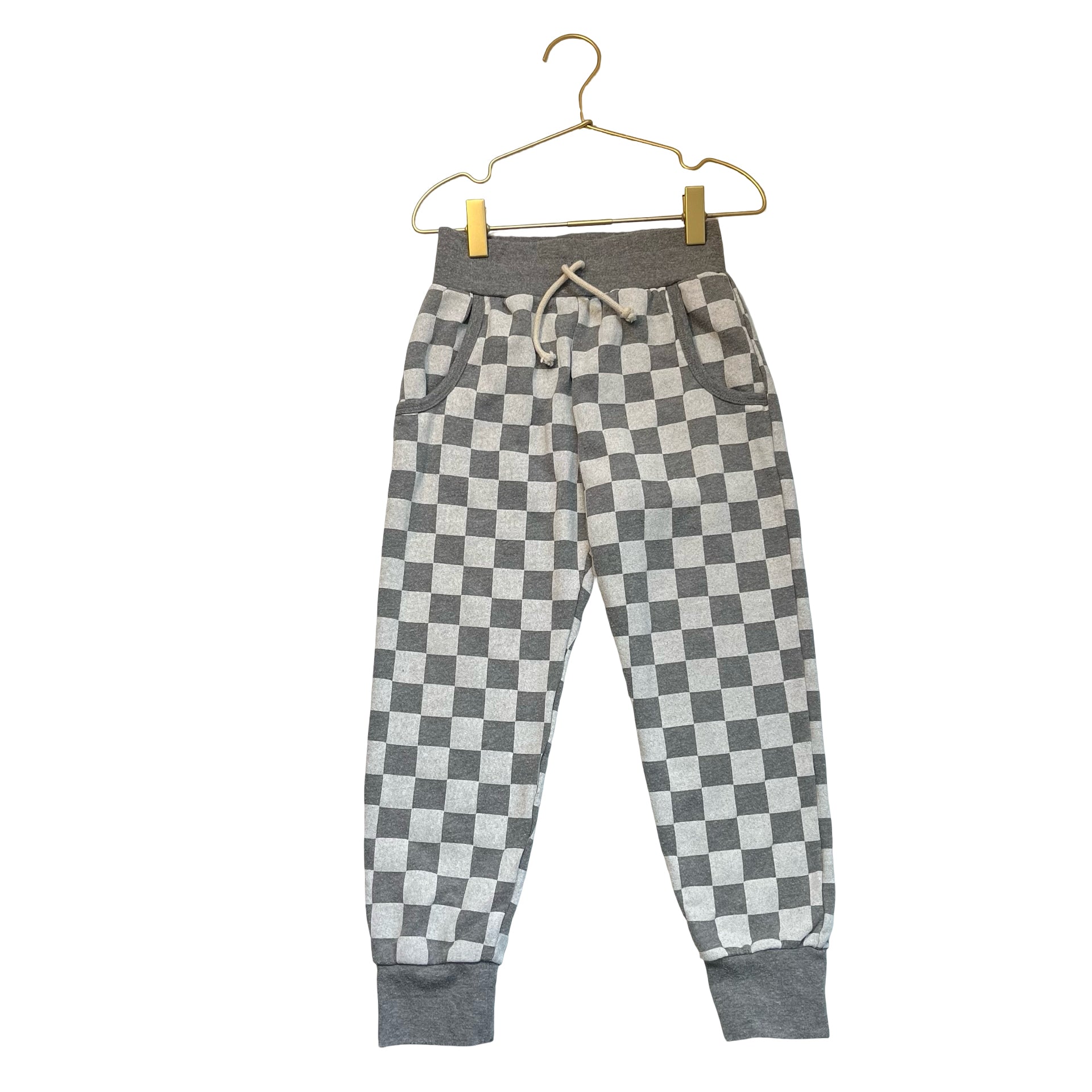 Childhoods Clothing Gray Checkerboard Joggers - Size 6-7