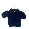 Janie and Jack Navy Cotton Knit Pointelle Polo Sweater - Size 2T