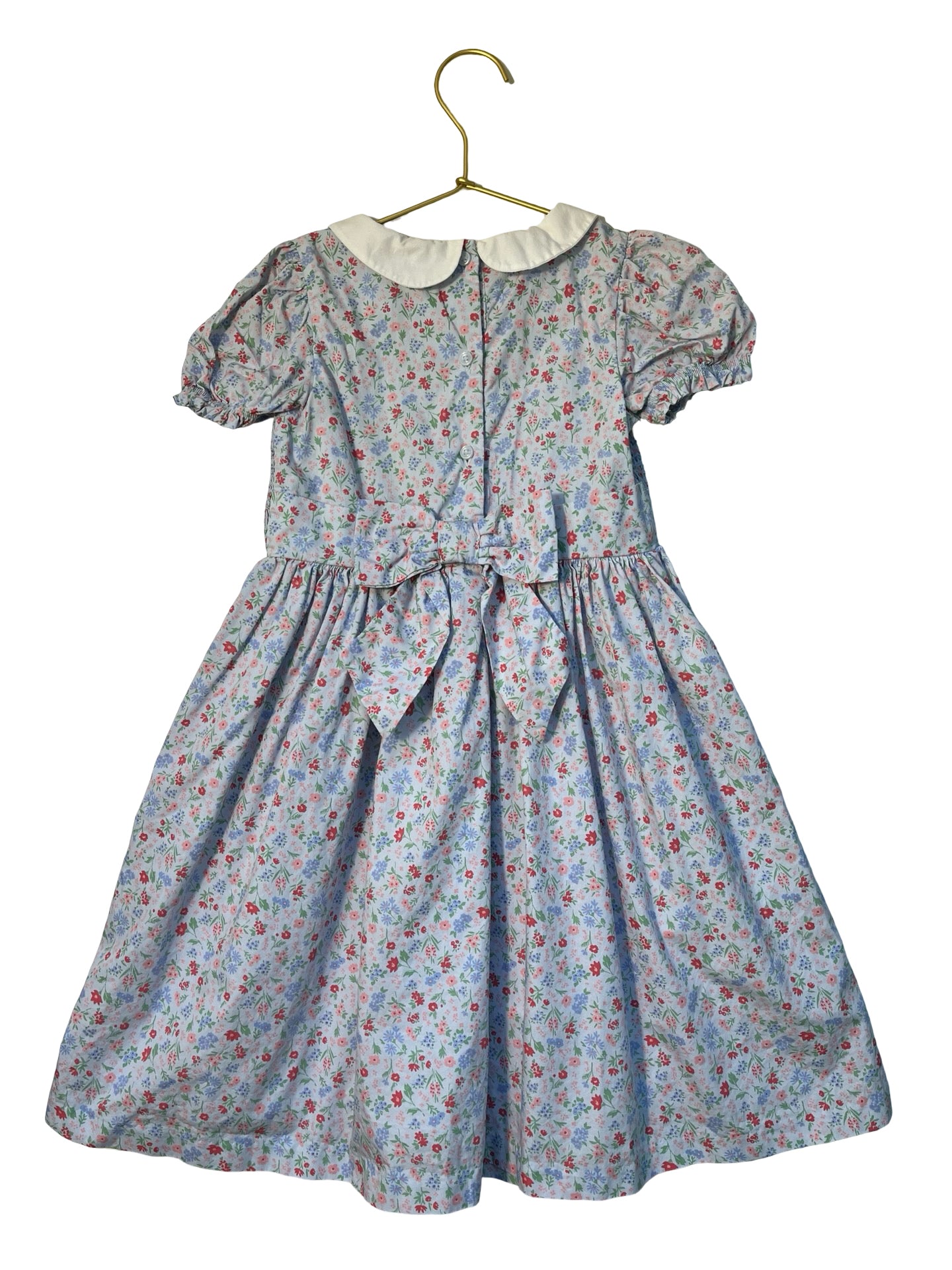 Janie and Jack Light Blue Floral Smocked Dress - Size 5