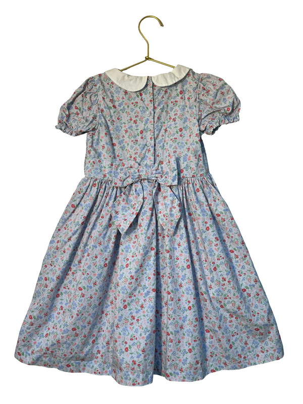 Janie and Jack Light Blue Floral Smocked Dress - Size 5