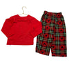 Disney Red Mickey Mouse Shirt & Plaid Fleece Pant 2 Piece Pajamas - Size 3