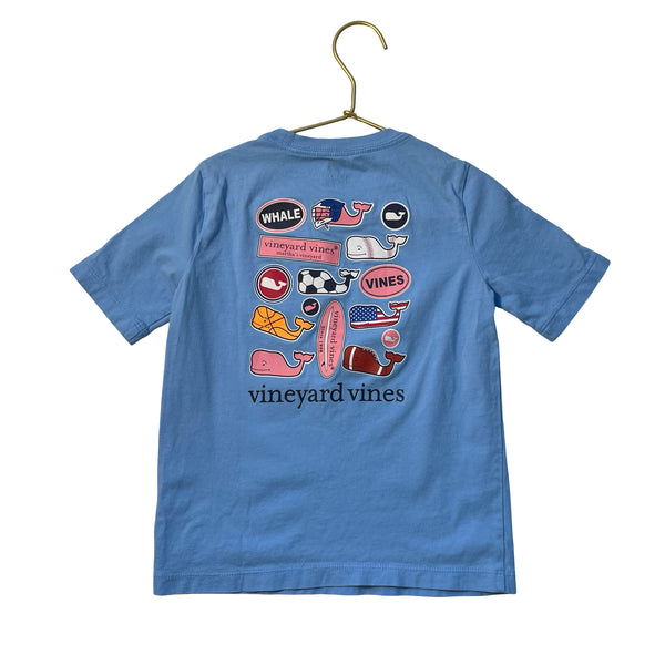 Vineyard Vines Blue Sports Graphic Whale T-Shirt - Size 5