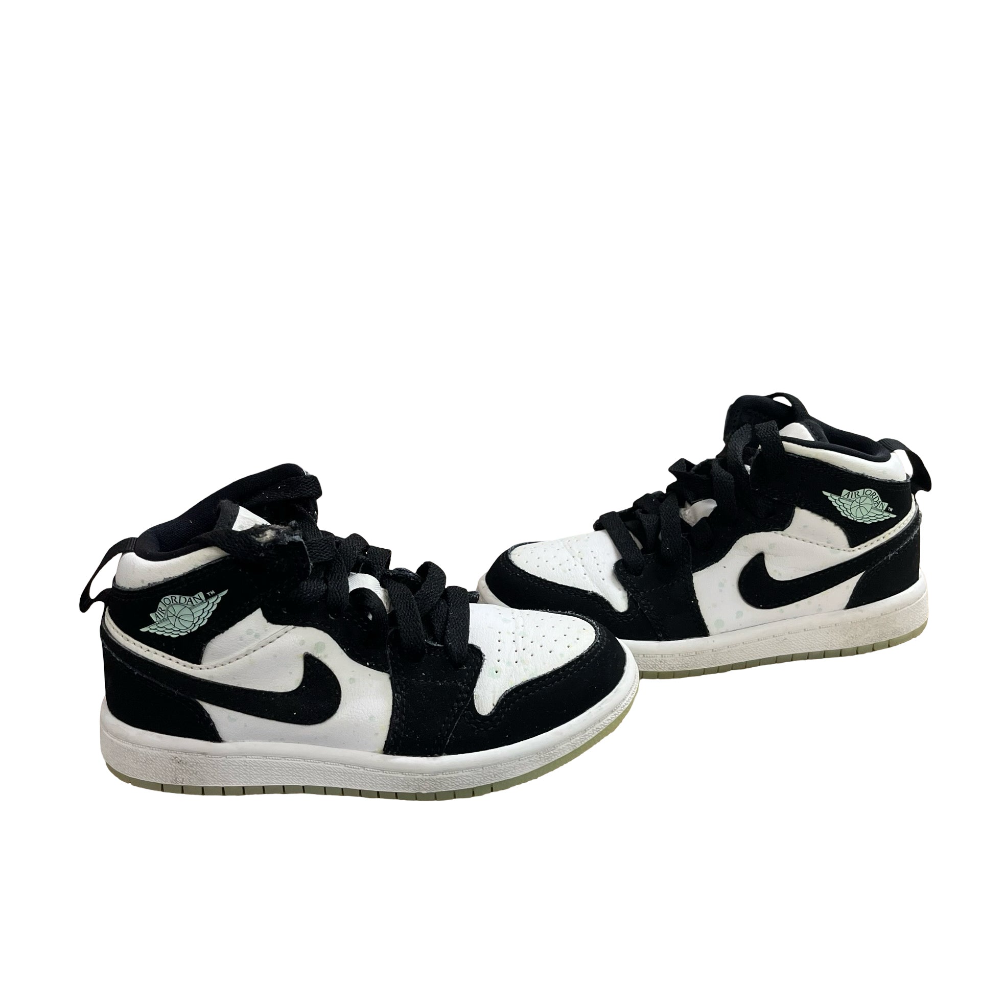 Nike Air Jordan Glow-in-the-Dark White & Black Sneakers - Size 11C