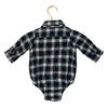 Baby Gap Navy, Green, White, Red Plaid Flannel Onesie Bodysuit - Size 3-6 Mo