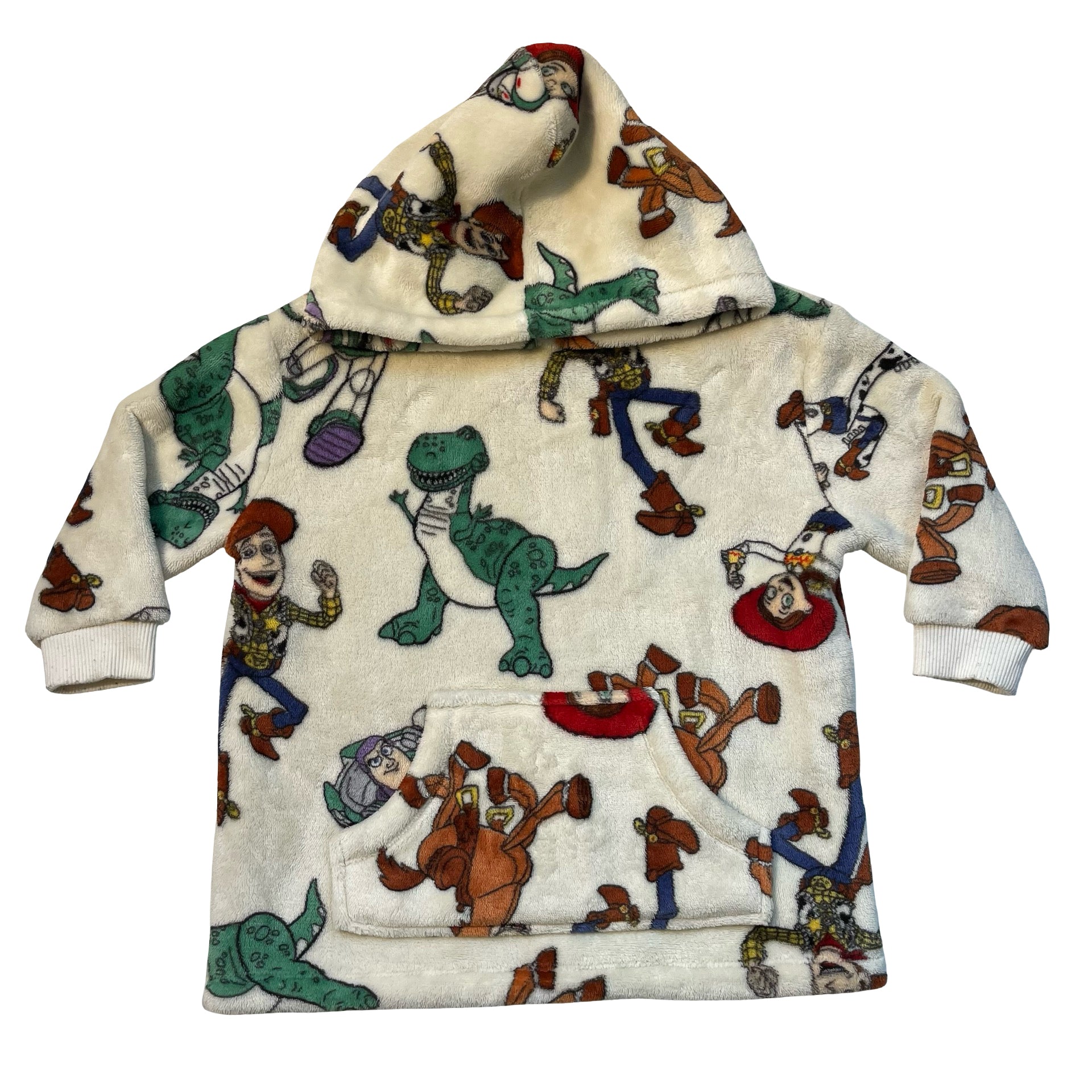 Disney Pixar Toy Story Ivory Hooded Oversized Fleece Pullover - Size 3T