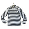 Jacadi White & Black Striped Turtleneck Sweater - Size 8A