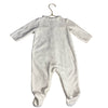 Little Me White Velour & Silver Foil Star Footed One-Piece - Size 6 Mo