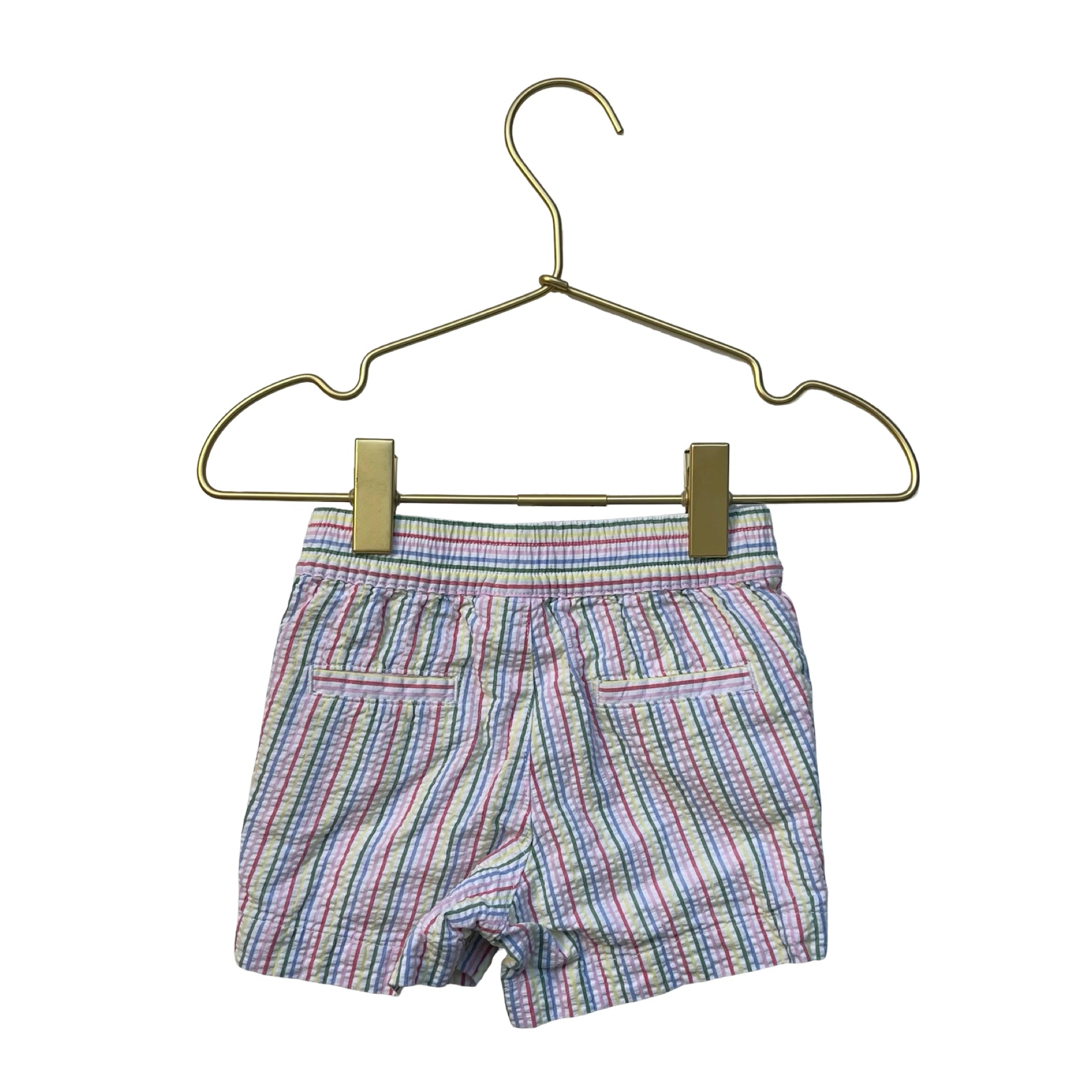 Janie and Jack Pastel Rainbow Striped Seersucker Shorts - Size 3-6 Mo