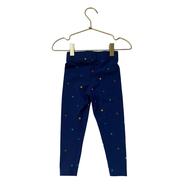 Boden Navy & Multi Color Dot Leggings - Size 2/3